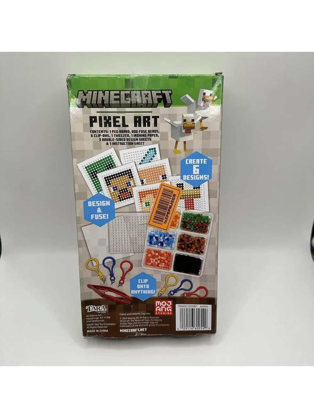 Mojang MINECRAFT Pixel Art Perler Bead Craft Kit Set - Makes 6 Keychains